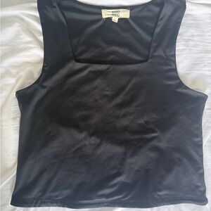 Steve Madden Black Square-Neck Tank